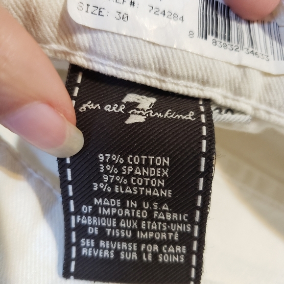 7 For All Mankind Size 30 Bootcut Women's Cream Jeans - Picture 14 of 15